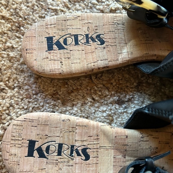 KORKS Blush VEGAN FAUX LEATHER / NWOB/ NWT/ Slingback Flats BLACK/ size 9.5 - Picture 3 of 7